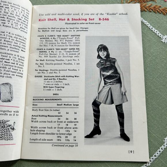 Vintage 1960s Knitting Pattern Book - Teen Fashion Sweaters & Accessories - Picture 6 of 14